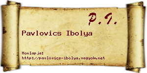 Pavlovics Ibolya névjegykártya