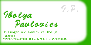 ibolya pavlovics business card
